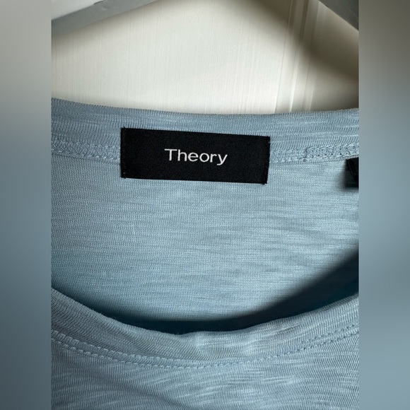 Theory Men's Light Blue Short Sleeve Tee - Picture 2 of 6